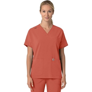 image:imageCarhartt Scrubs C13110 Womens Force CrossFlex Modern Fit Oversized VDusty Cedar