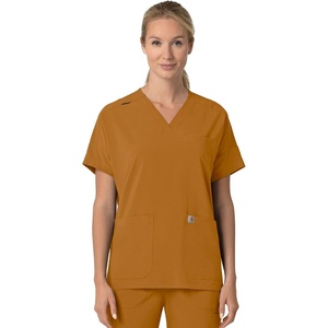 image:imageCarhartt Scrubs C13110 Womens Force CrossFlex Modern Fit Oversized VFox Brown