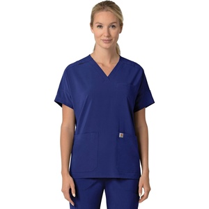 image:imageCarhartt Scrubs C13110 Womens Force CrossFlex Modern Fit Oversized VGalaxy Blue