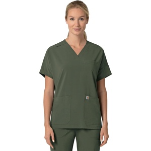 image:imageCarhartt Scrubs C13110 Womens Force CrossFlex Modern Fit Oversized VOlive