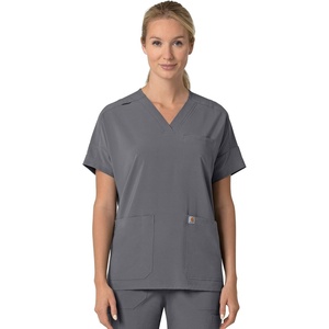 image:imageCarhartt Scrubs C13110 Womens Force CrossFlex Modern Fit Oversized VPewter