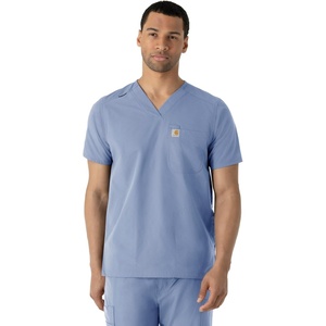 image:imageCarhartt Scrubs for Men Force Essentials VNeck Shirttail Tops with 4 PocketsCeil Blue