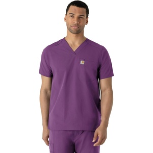 image:imageCarhartt Scrubs for Men Force Essentials VNeck Shirttail Tops with 4 PocketsEggplant