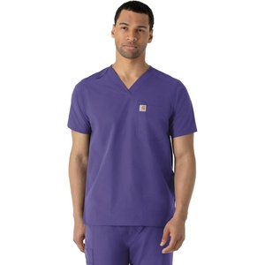 image:imageCarhartt Scrubs for Men Force Essentials VNeck Shirttail Tops with 4 PocketsGrape