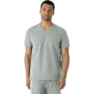 image:imageCarhartt Scrubs for Men Force Essentials VNeck Shirttail Tops with 4 PocketsGrey