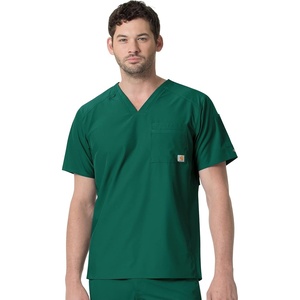 image:imageCarhartt Scrubs for Men Force Essentials VNeck Shirttail Tops with 4 PocketsHunter Green