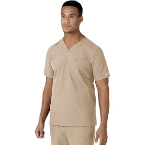 image:imageCarhartt Scrubs for Men Force Essentials VNeck Shirttail Tops with 4 PocketsKhaki