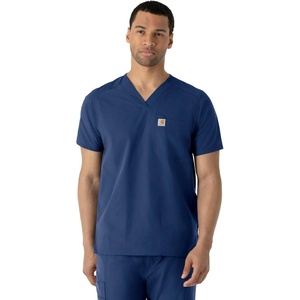image:imageCarhartt Scrubs for Men Force Essentials VNeck Shirttail Tops with 4 PocketsNavy