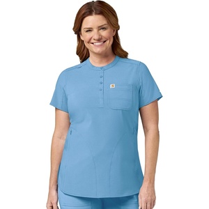 image:imageCarhartt Scrubs for Women Force CrossFlex Panel VNeck Tops with 3 PocketsAzure Blue