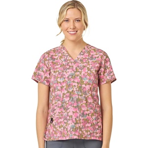 image:imageCarhartt Scrubs for Women Force CrossFlex Panel VNeck Tops with 3 PocketsBrush Camo