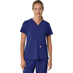 image:imageCarhartt Scrubs for Women Force CrossFlex Panel VNeck Tops with 3 PocketsGalaxy Blue