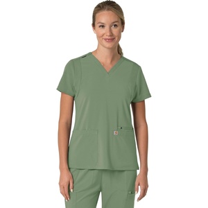 image:imageCarhartt Scrubs for Women Force CrossFlex Panel VNeck Tops with 3 PocketsGreen Slate