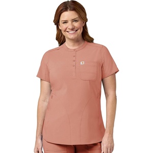 image:imageCarhartt Scrubs for Women Force CrossFlex Panel VNeck Tops with 3 PocketsMauve