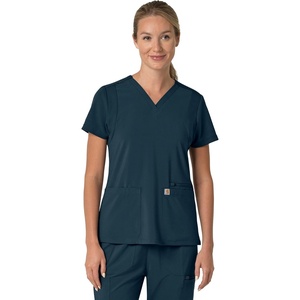 image:imageCarhartt Scrubs for Women Force CrossFlex Panel VNeck Tops with 3 PocketsNavy
