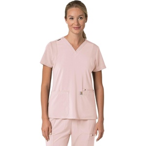 image:imageCarhartt Scrubs for Women Force CrossFlex Panel VNeck Tops with 3 PocketsSoft Rose