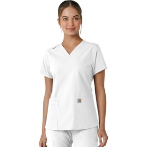 image:imageCarhartt Scrubs for Women Force CrossFlex Panel VNeck Tops with 3 PocketsWhite