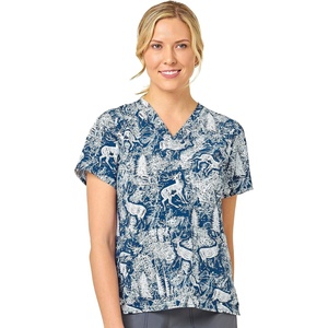 image:imageCarhartt Scrubs for Women Force CrossFlex Panel VNeck Tops with 3 PocketsWinter Woodland