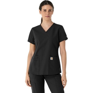 image:imageCarhartt Scrubs for Women Force Essentials VNeck Tops with 5 PocketsBlack