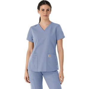 image:imageCarhartt Scrubs for Women Force Essentials VNeck Tops with 5 PocketsCeil Blue