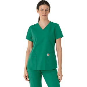 image:imageCarhartt Scrubs for Women Force Essentials VNeck Tops with 5 PocketsHunter