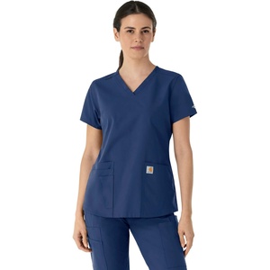 image:imageCarhartt Scrubs for Women Force Essentials VNeck Tops with 5 PocketsNavy