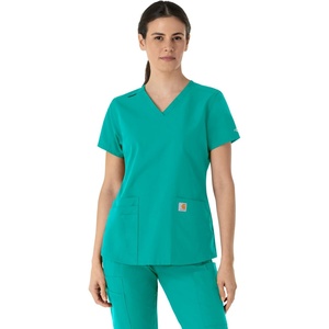 image:imageCarhartt Scrubs for Women Force Essentials VNeck Tops with 5 PocketsTeal Blue