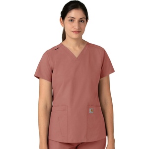 image:imageCarhartt Scrubs for Women Force Essentials VNeck Tops with 5 PocketsWildrose