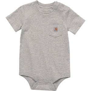 image:imageCarhartt Unisex Baby Shortsleeve Bodysuit Pocket Tshirt  Cotton Jersey  RibKnit Crewneck Holds Its Shape Throughout  AllDay ComfortGrey Heather