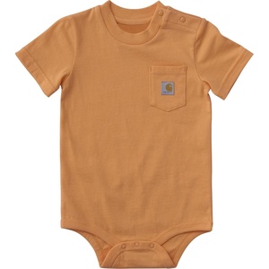 image:imageCarhartt Unisex Baby Shortsleeve Bodysuit Pocket Tshirt  Cotton Jersey  RibKnit Crewneck Holds Its Shape Throughout  AllDay ComfortPapaya