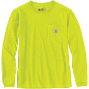image:imageCarhartt Womens 103244 Womens WK126 Workwear Pocket Long Sleeve TShirtBrite Lime