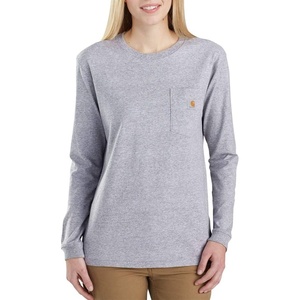 image:imageCarhartt Womens 103244 Womens WK126 Workwear Pocket Long Sleeve TShirtHeather Gray