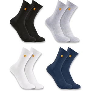 image:imageCarhartt boys Midweight Embroidered Crew Sock 4 PackAssorted 01