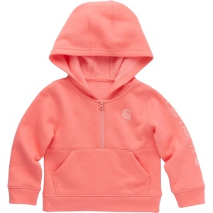 image:imageCarhartt girls Longsleeve Halfzip Hooded SweatshirtShell Pink Heather