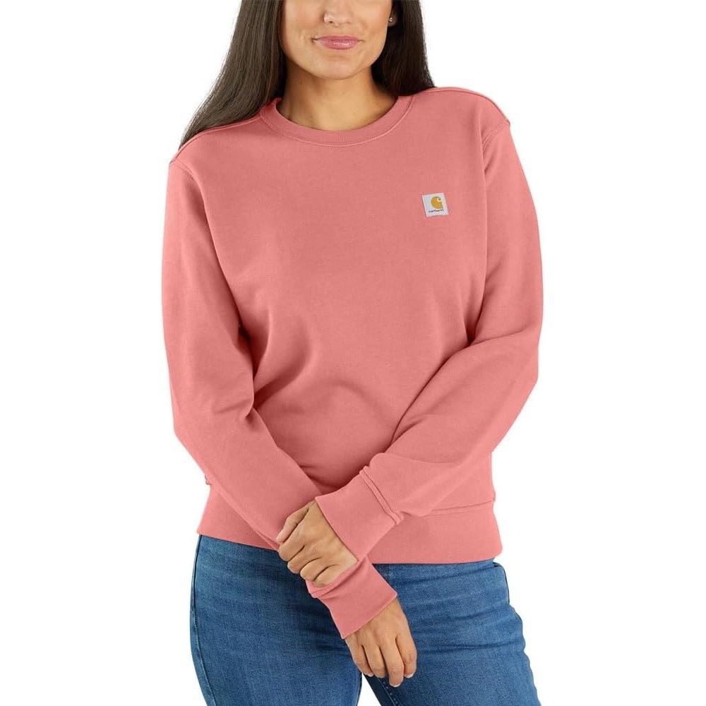image:imageCarhartt Womens Relaxed Fit Midweight French Terry Crewneck SweatshirtAged Coral