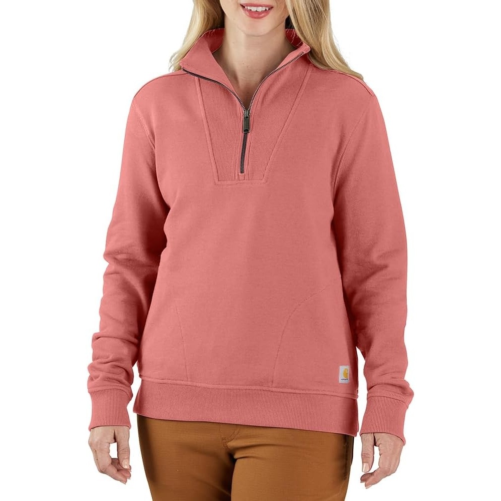 image:imageCarhartt Womens TENCEL Fiber Series HalfZip SweatshirtAged Coral