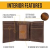 image:imageCarhartt Leather TripleStitched Trifold Wallet Brown  Mens Rugged Triple Stitch Wallets Available in Multiple StylesBrown Trifold