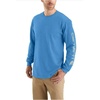 image:imageCarhartt Mens Dearborn Loose LongSleeve Logo TShirt CloseoutBlue Lagoon Heather