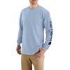 image:imageCarhartt Mens Dearborn Loose LongSleeve Logo TShirt CloseoutFog Blue