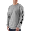 image:imageCarhartt Mens Dearborn Loose LongSleeve Logo TShirt CloseoutHeather Grey