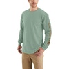 image:imageCarhartt Mens Dearborn Loose LongSleeve Logo TShirt CloseoutJade Heather