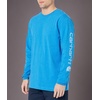 image:imageCarhartt Mens Dearborn Loose LongSleeve Logo TShirt CloseoutMarine Blue Heather