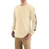 image:imageCarhartt Mens Dearborn Loose LongSleeve Logo TShirt CloseoutOat Milk