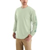 image:imageCarhartt Mens Dearborn Loose LongSleeve Logo TShirt CloseoutTender Greens