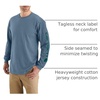 image:imageCarhartt Mens Dearborn Loose LongSleeve Logo TShirt CloseoutThundercloud Heather
