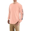 image:imageCarhartt Mens Dearborn Loose LongSleeve Logo TShirt CloseoutTropical Peach