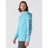 image:imageCarhartt Mens Force Relaxed Fit Midweight LongSleeve Logo Graphic Hooded TShirtDusted Aqua