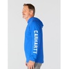 image:imageCarhartt Mens Force Relaxed Fit Midweight LongSleeve Logo Graphic Hooded TShirtElectric Indigo