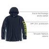 image:imageCarhartt Mens Force Relaxed Fit Midweight LongSleeve Logo Graphic Hooded TShirtNavy