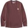 image:imageCarhartt Mens Force Relaxed Fit Midweight LongSleeve Pocket TShirtDeep Cherrywood Heather