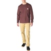 image:imageCarhartt Mens Force Relaxed Fit Midweight LongSleeve Pocket TShirtDeep Cherrywood Heather